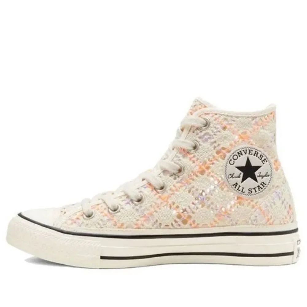 Converse Boho Crochet Hightop Women's Chuck Taylor All Star' cream pink lavender